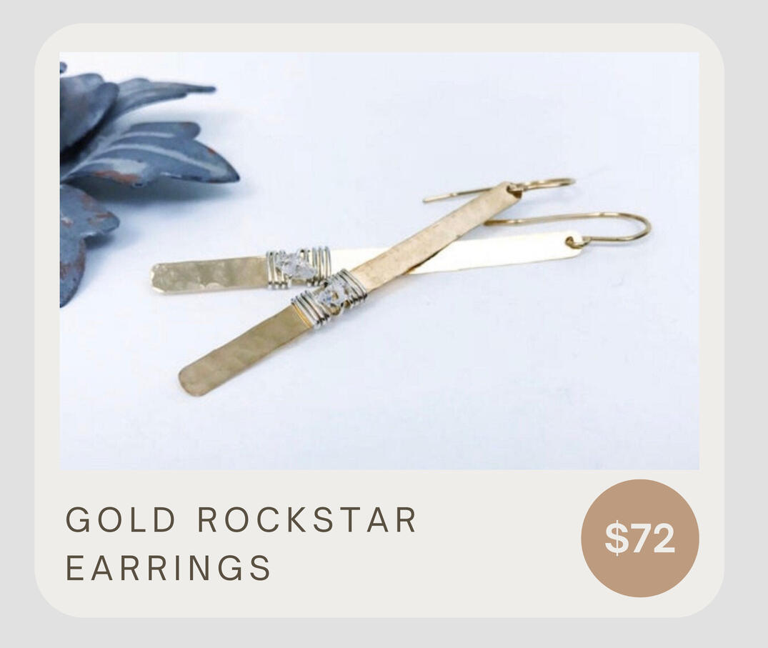 Modern lightweight stick earrings with .925 sterling silver wire wrapped Herkimer diamonds. The bars measure 2 1/2 inches long by 1/8 wide and dangle about 3 inches from top of ear wire to bottom of bars. Funky fun!