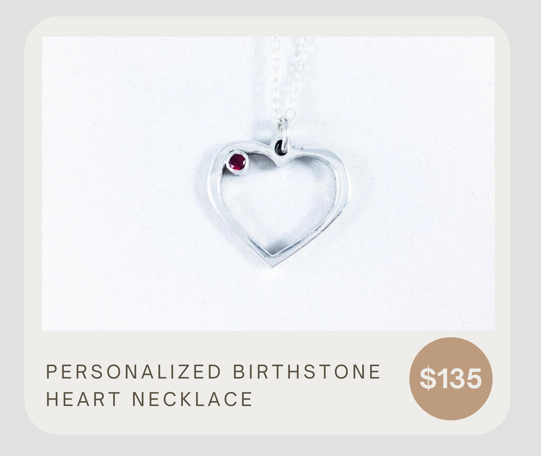 Minimalist and beautiful, this 925 silver heart necklace features a 3mm bezel set lab grown Garnet. The heart pendant measures approximately 3/4” by 3/4” The silver chain is 18 inches long with a lobster clasp.